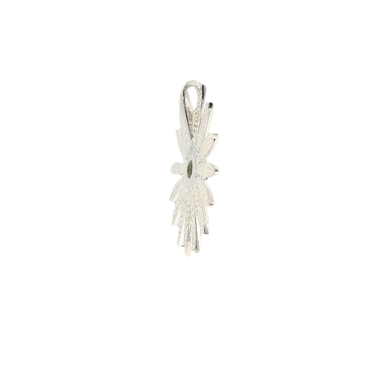Petal pendant with Canadian greenstone in sterling silver