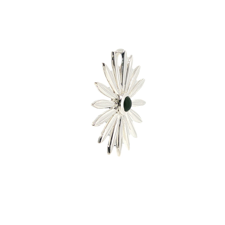 Petal pendant with Canadian greenstone in sterling silver
