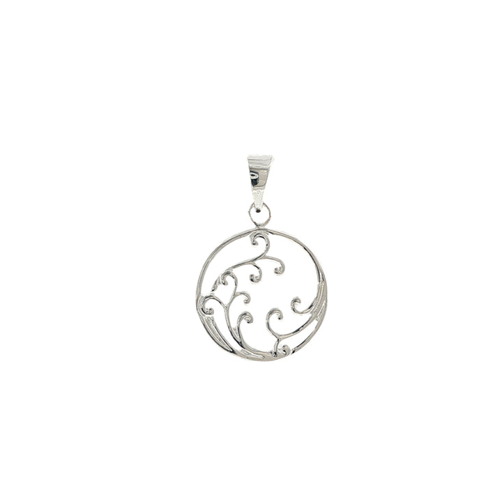 Koru circle pendant in sterling silver