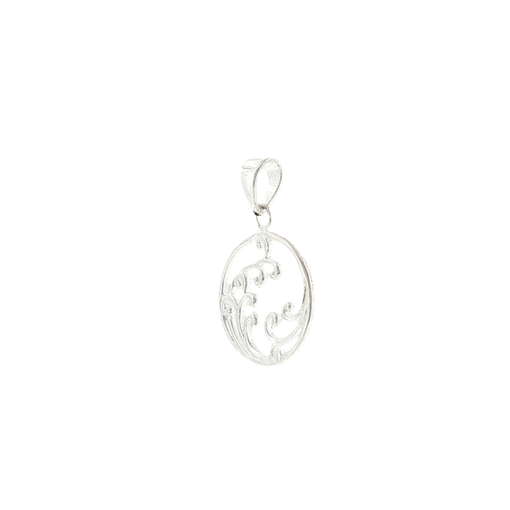 Koru circle pendant in sterling silver