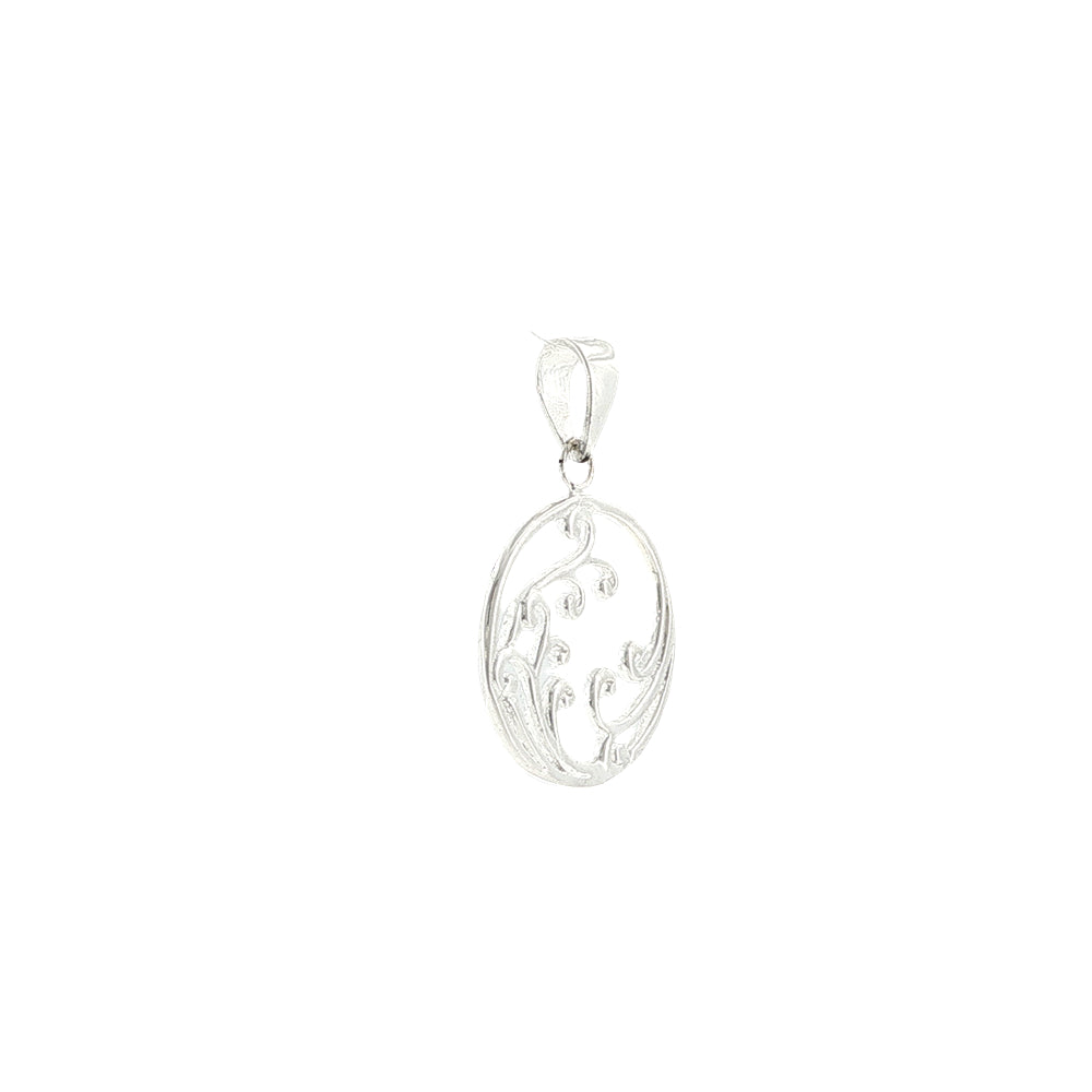 Koru circle pendant in sterling silver