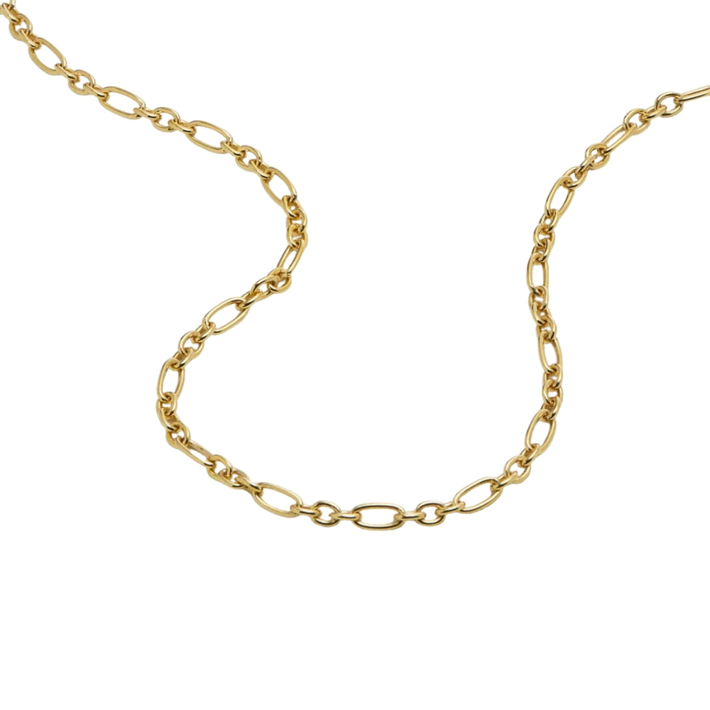 Najo - the daybreak necklace with small and large oval links in gold plated sterling silver - 45cm + extension