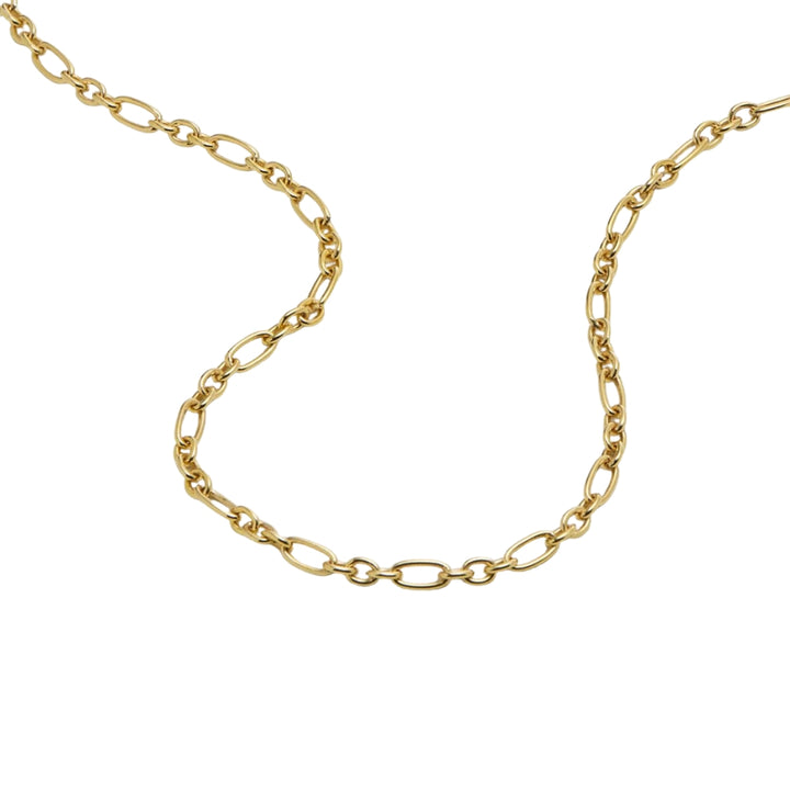 Najo - the daybreak necklace with small and large oval links in gold plated sterling silver - 45cm + extension