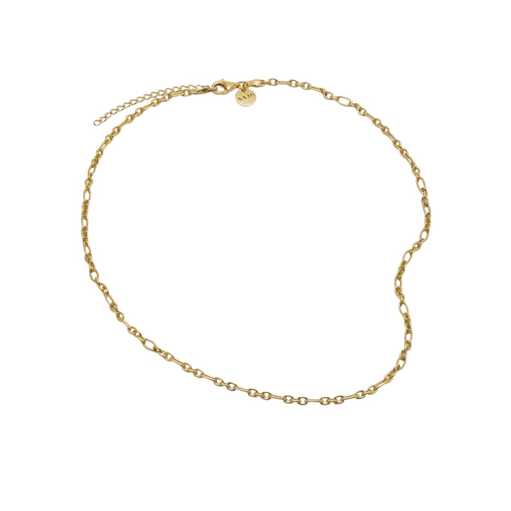 Najo - the daybreak necklace with small and large oval links in gold plated sterling silver - 45cm + extension