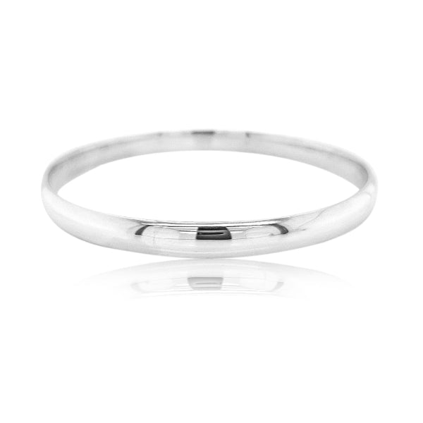 6mm wide Silver gold bangle - Size 9