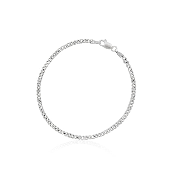 19cm curb chain bracelet in sterling silver