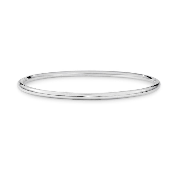 Solid round golf bangle in steling silver - 3mm wide