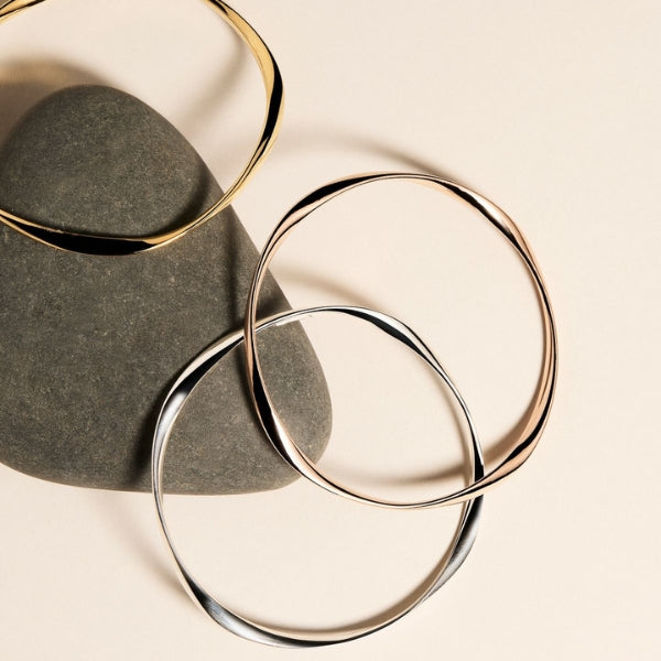 Najo - garden of eden twisted ribbon bangle in rose gold plated sterling silver
