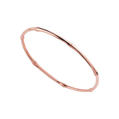 Bamboo 3mm Rose plate on silver bangle