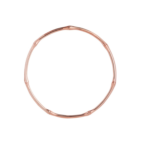 Bamboo 3mm Rose plate on silver bangle