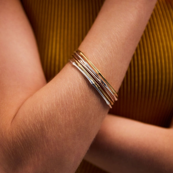 Najo - Bamboo bangle in rose gold plated sterling silver