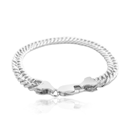 21cm heavy double curb bracelet in sterling silver