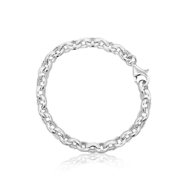 19cm heavy oval belcher bracelet in sterling silver