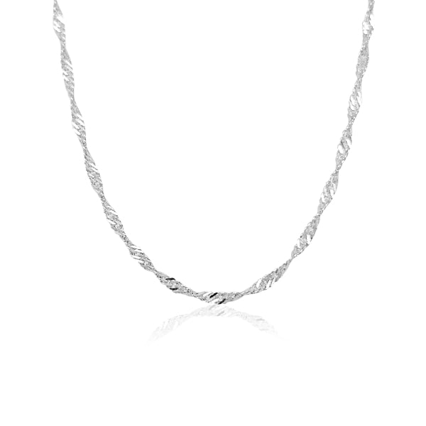 Singapore twist anklet in sterling silver - 25cm