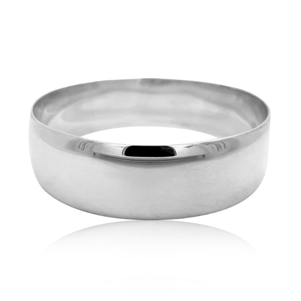 Half round bangle in sterling silver - 20mm wide