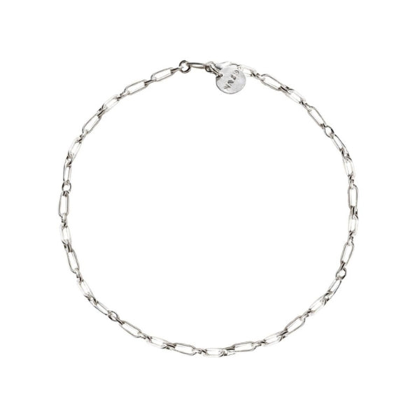 Najo - vista rectangle link anklet in sterling silver - 23cm