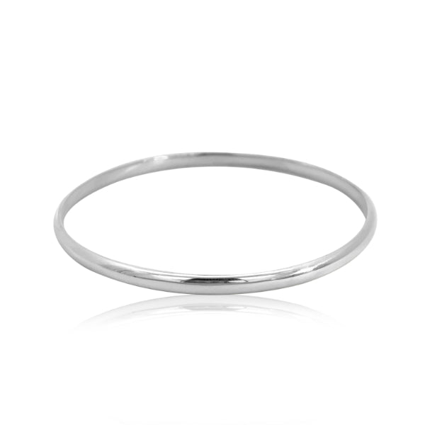 4mm wide oval Golf bangle in sterling silver - size 8.5