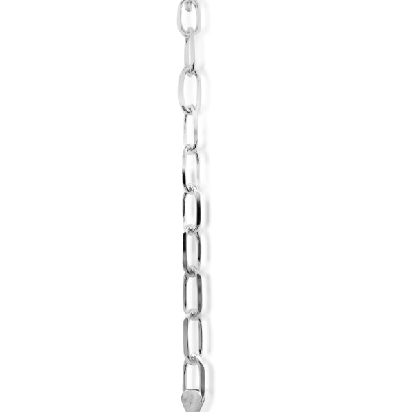 Long diamond cut bracelet in sterling silver - 19cm