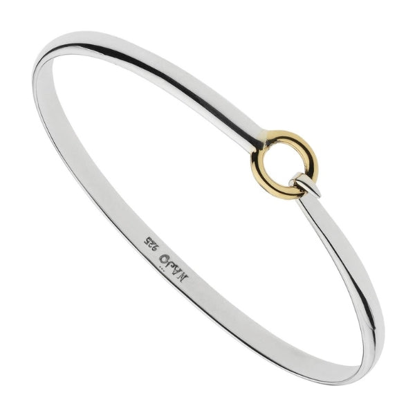 Najo - Oh Honey loop and latch bangle in sterling silver and tumbago