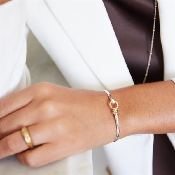 Najo - oh honey loop and latch bangle in sterling silver and tumbago