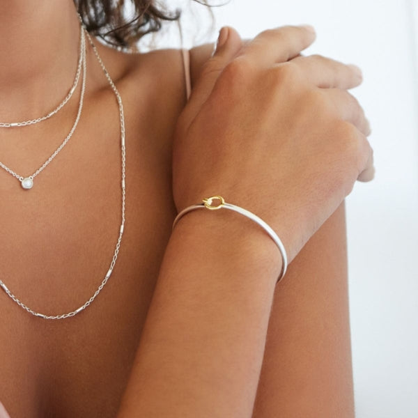 Najo - oh honey loop and latch bangle in sterling silver and tumbago
