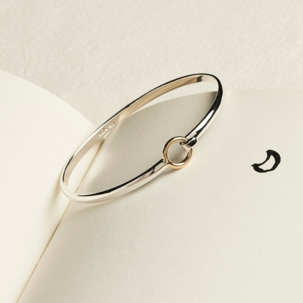Najo - oh honey loop and latch bangle in sterling silver and tumbago