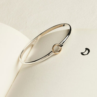 Najo - Oh Honey loop and latch bangle in sterling silver and tumbago