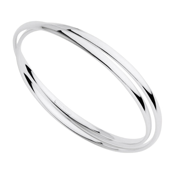 Interlinking silver bangles from Najo