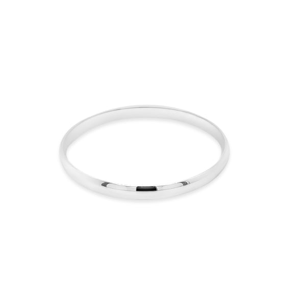 Plain bangle in sterling silver - 70mm