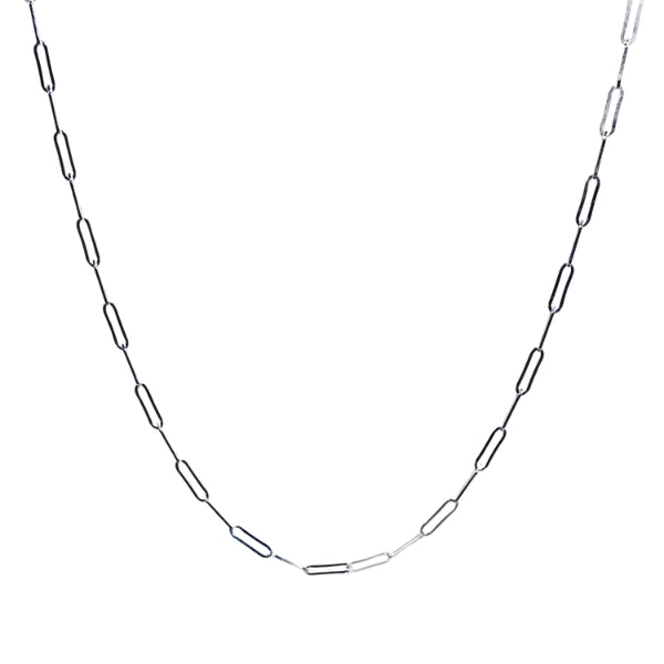 Silver mall paperclip link bracelet - 19cm