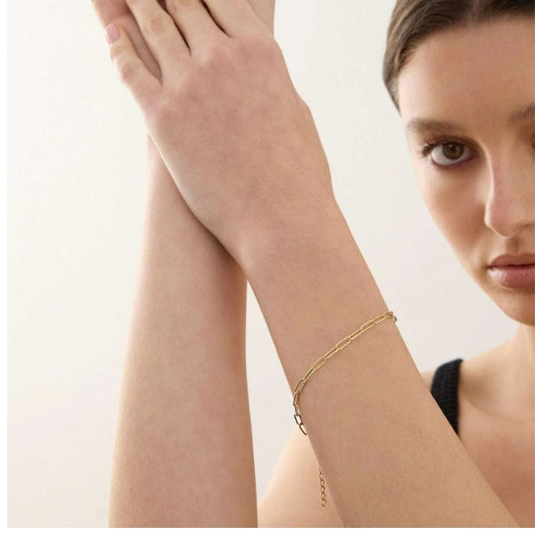 Najo - riviere bracelet in gold plated sterling silver - 18.5cm + 3cm extension