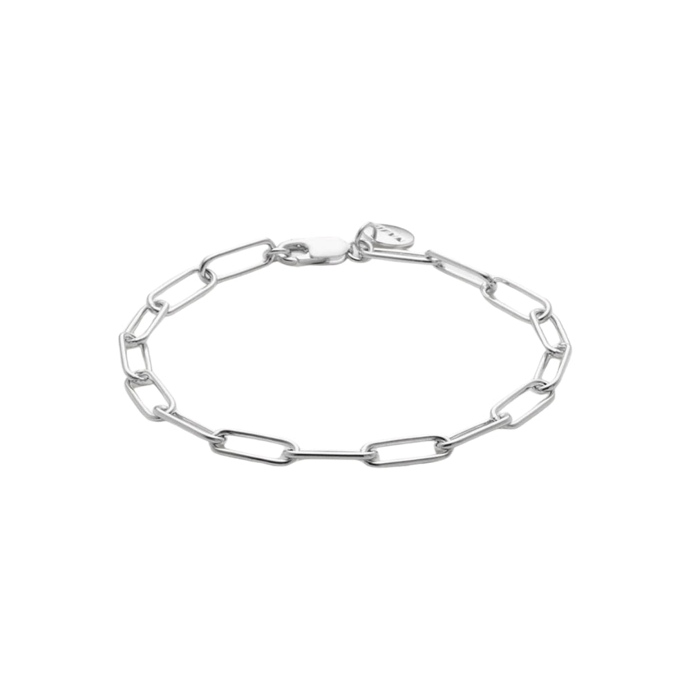 Najo - the vista chain bracelet with rectangular links in sterling silver - 19.5cm