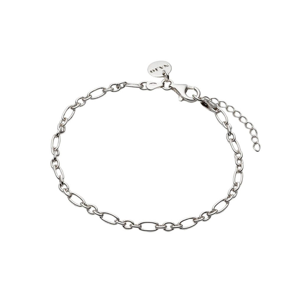 Najo - the daybreak blet with oval links in sterling silver - 18.5cm