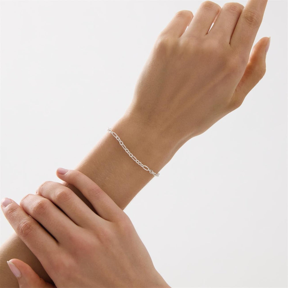 Najo - the daybreak blet with oval links in sterling silver - 18.5cm