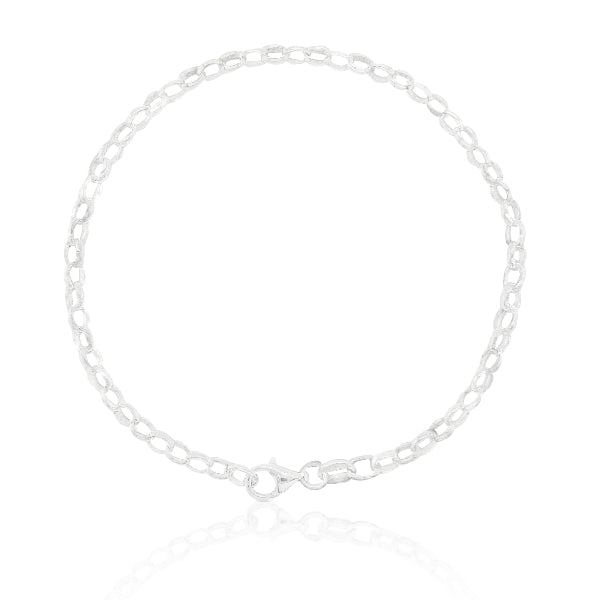 Mid weight oval belcher bracelet in sterling silver