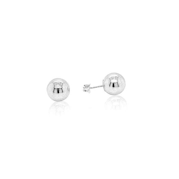Ball stud earrings in sterling silver - 10mm