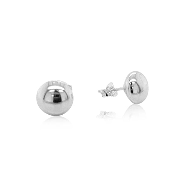 Flat stud earrings in sterling silver - 8mm