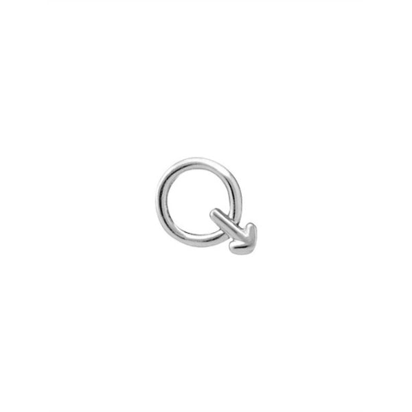 Karen Walker single stud earring in sterling silver - letter - Q