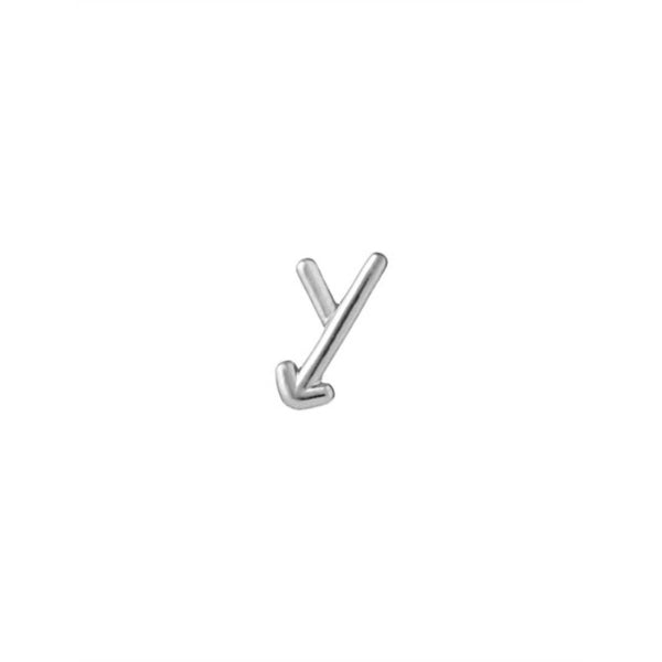 Karen Walker single stud earring in sterling silver - letter - Y