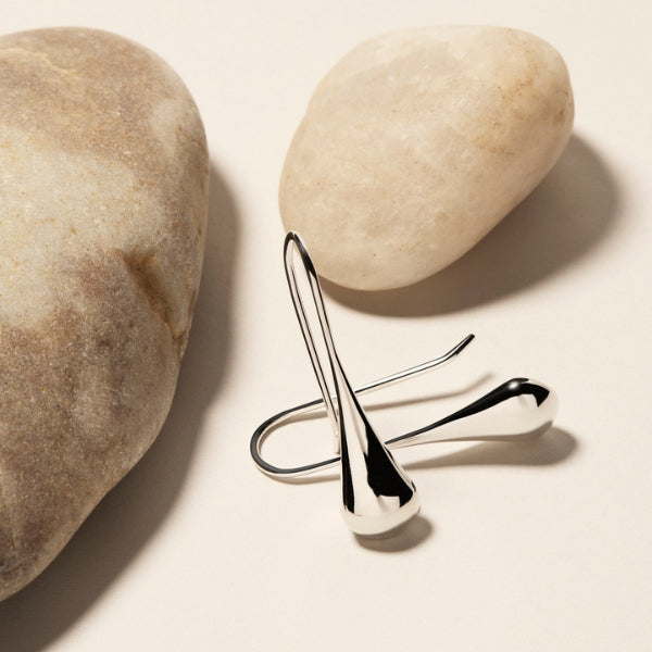 Najo - My silent tears silver hook earrings in sterling silver