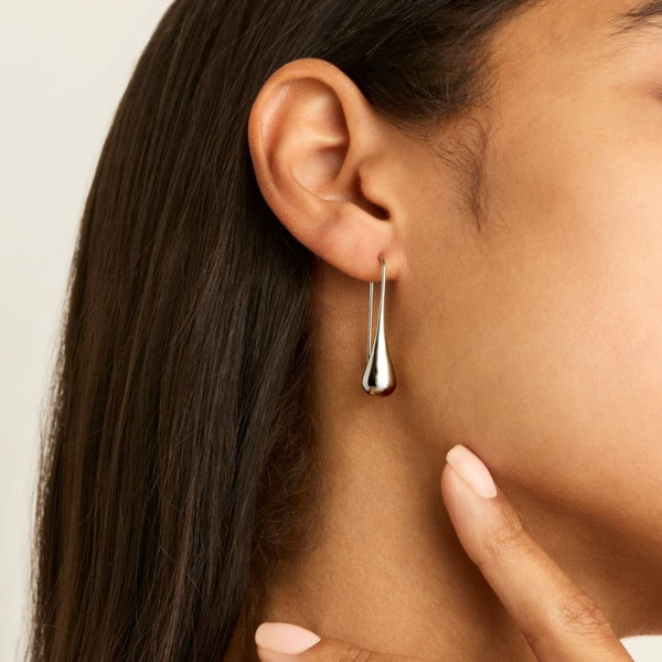 Najo - My silent tears silver hook earrings in sterling silver