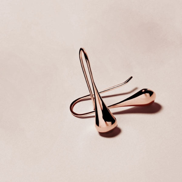 Najo - My silent tears drop earrings in rose gold over silver