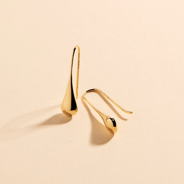 Najo - My silent tears teardrop hook earrings in gold plated sterling silver