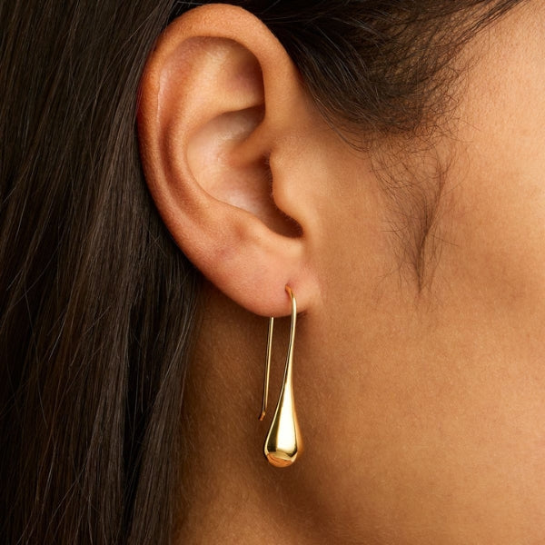 Najo - My silent tears teardrop hook earrings in gold plated sterling silver