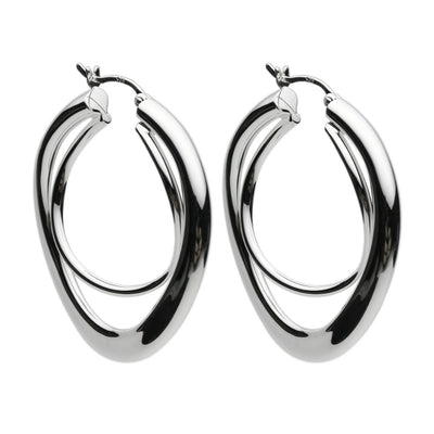 Najo - Strudel double creole hoop earrings in sterling silver