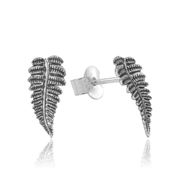 Evolve forest fern stud earrings in sterling silver