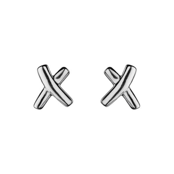 Najo - Kiss stud earrings in sterling silver 8 x 10mm