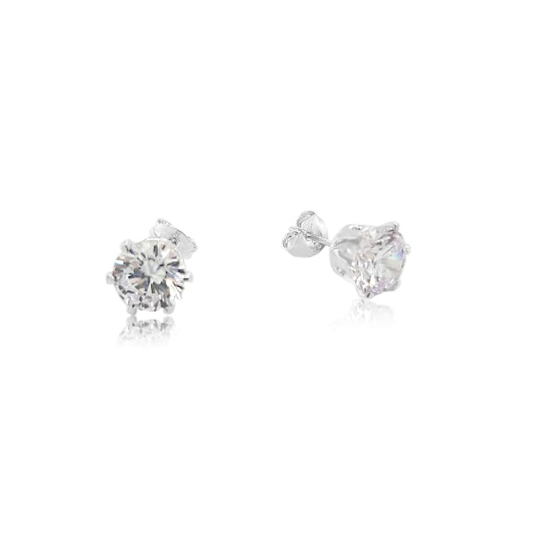 Cubic zirconia stud earrings in sterling silver