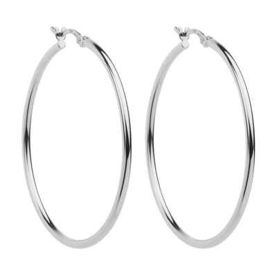 Hoop earrings in sterling silver - 45mm