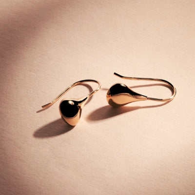 Najo - Baby tears teardrop fixed hook earrings in rose gold tone over sterling silver